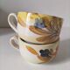 Two large vintage hand-painted mugs – Orange and blue flowers