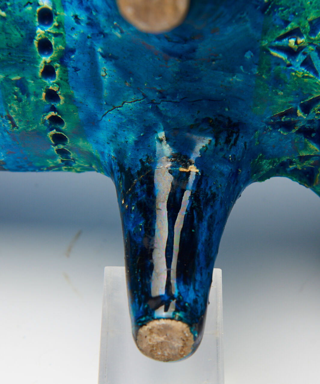 Le Chat by Aldo Londi for Bitossi in blue ceramic, circa 1950