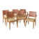Set of 6 vintage Scandinavian chairs in wood and faux leather.