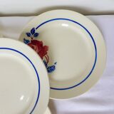 4 assiettes dessert vintage de K&G Luneville modèle Chantal