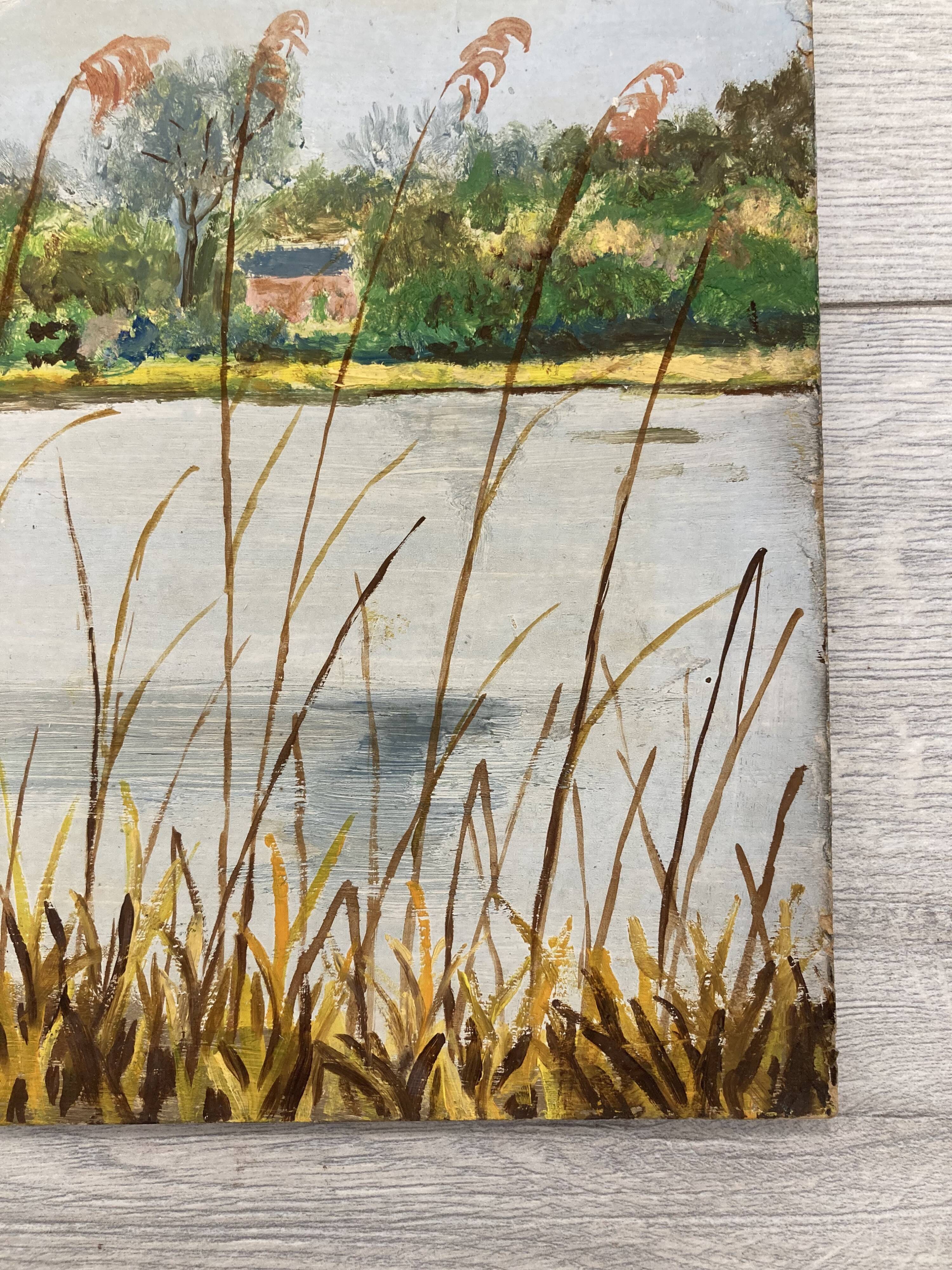 Oil on vintage cardboard