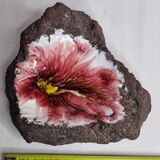 Empty pocket in vintage enamelled lava stone, 20 cm