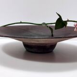 Postmodern Brown Scavo Glass Trinket Bowl or Centerpiece, Italy