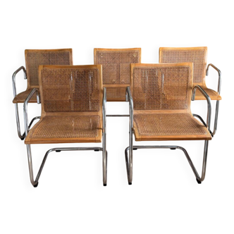 5 Cesca chairs by Marcel Breuer
