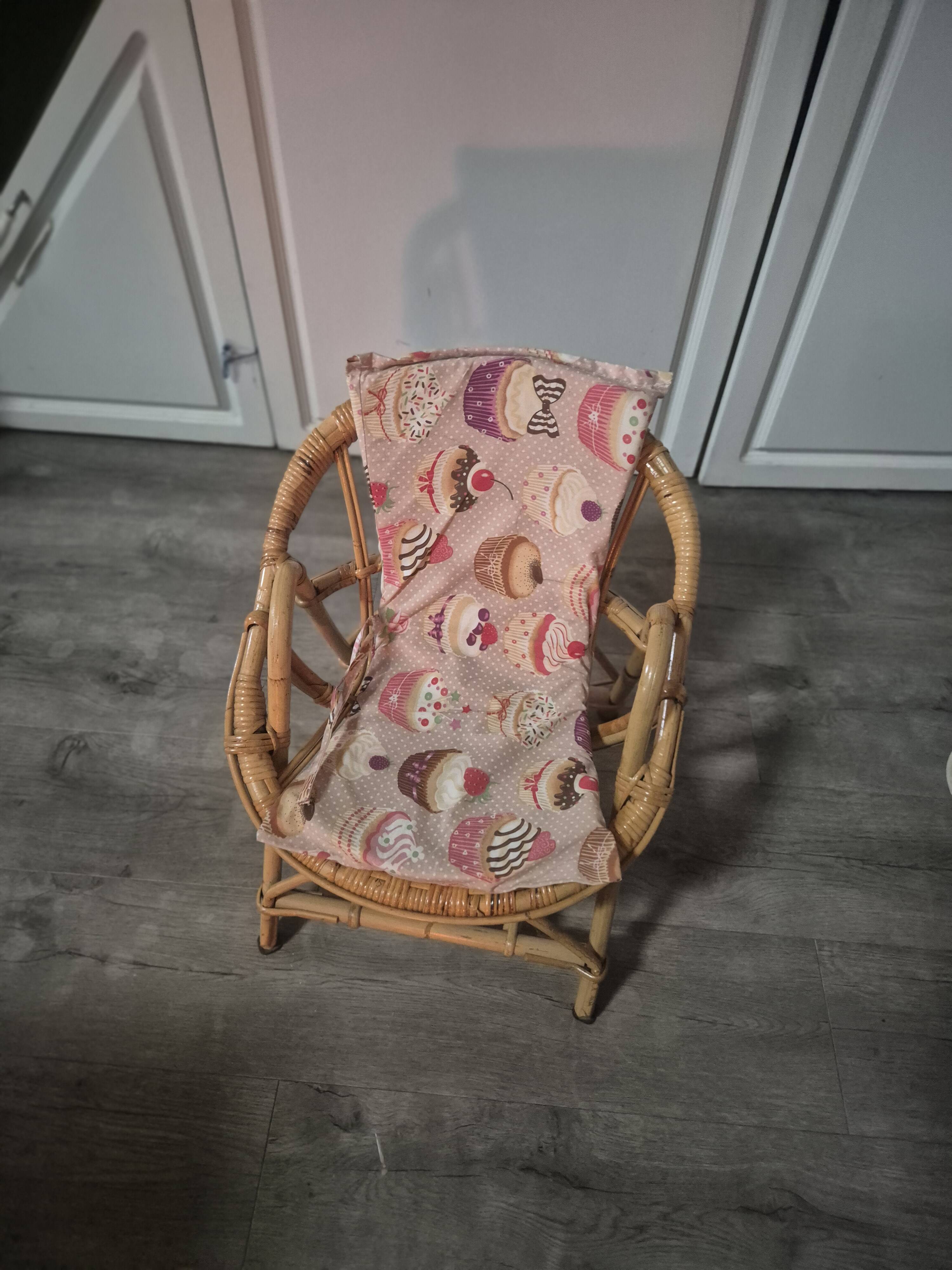 fauteuil enfant en rotin vintage