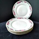 5 Assiettes à dessert en porcelaine  Art Déco