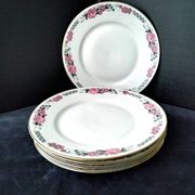 5 Assiettes à dessert en porcelaine  Art Déco