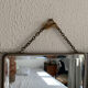 Vintage mirror 1930 triptych barber lime, 30 x 78 cm