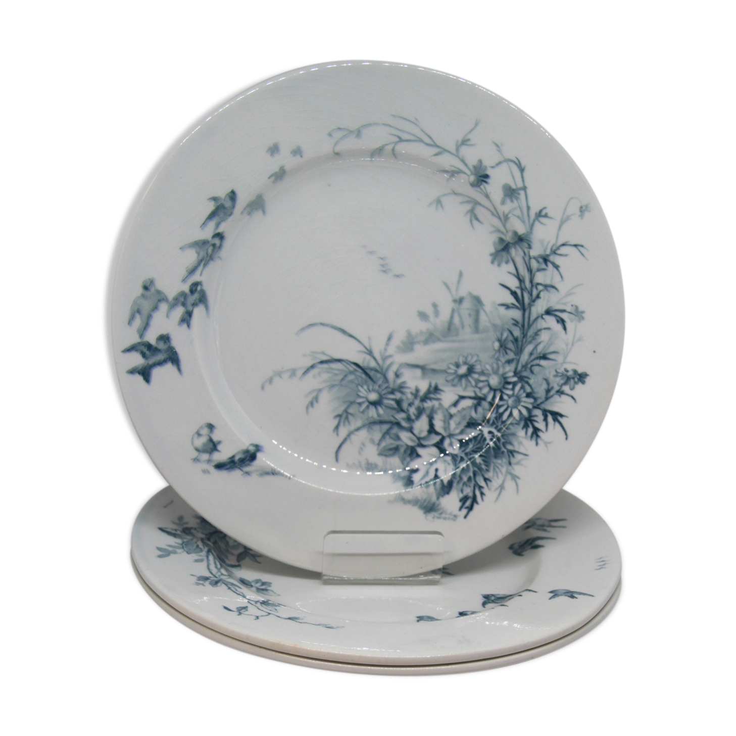 Assorted 3 dessert plates, terre de fer