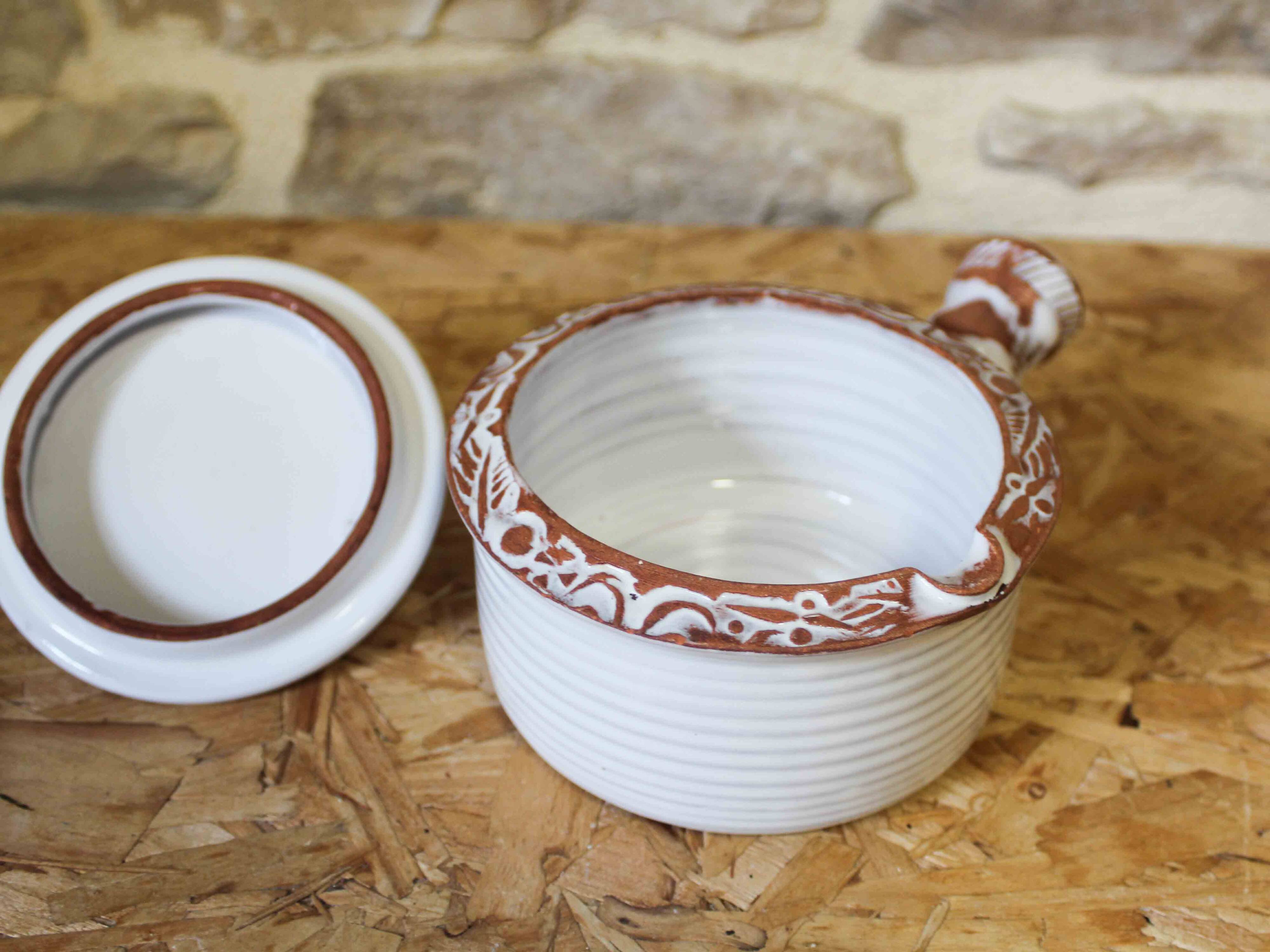 Set of 3 ceramic pieces by Gilbert Portanier Vallauris