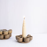 Set of 3 signed iron candle holders, or snail plates