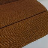 Vintage modernist armchair in wool fabric and chrome metal