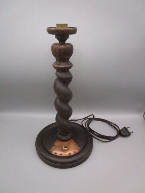 Old lamp foot in turned wood