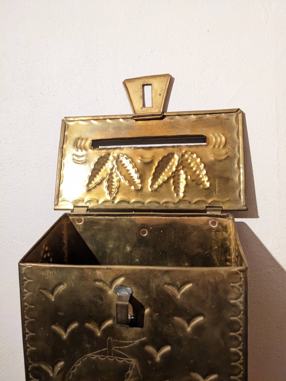 Gold metal mailbox