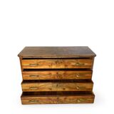 Italian art deco burl walnut chest of drawers, 1930s/1940s