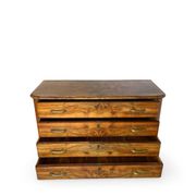 Italian art deco burl walnut chest of drawers, 1930s/1940s