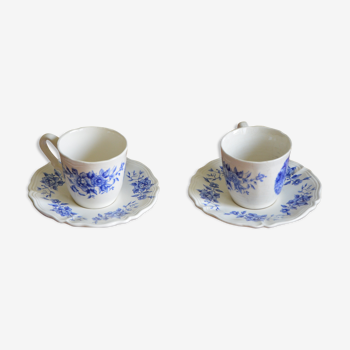 Lot de 2 tasses et sous-tasses Sarreguemines