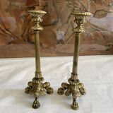 Pair of bronze candle holders
