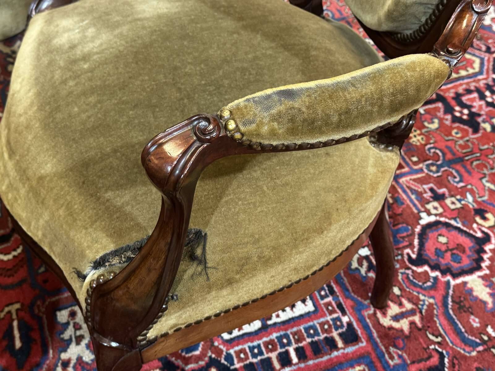 Paire de fauteuils Napoléon III XIXème en acajou