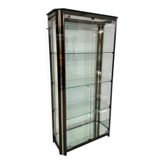 Antique display cabinet shelf in brass metal, Italian design from the 70s