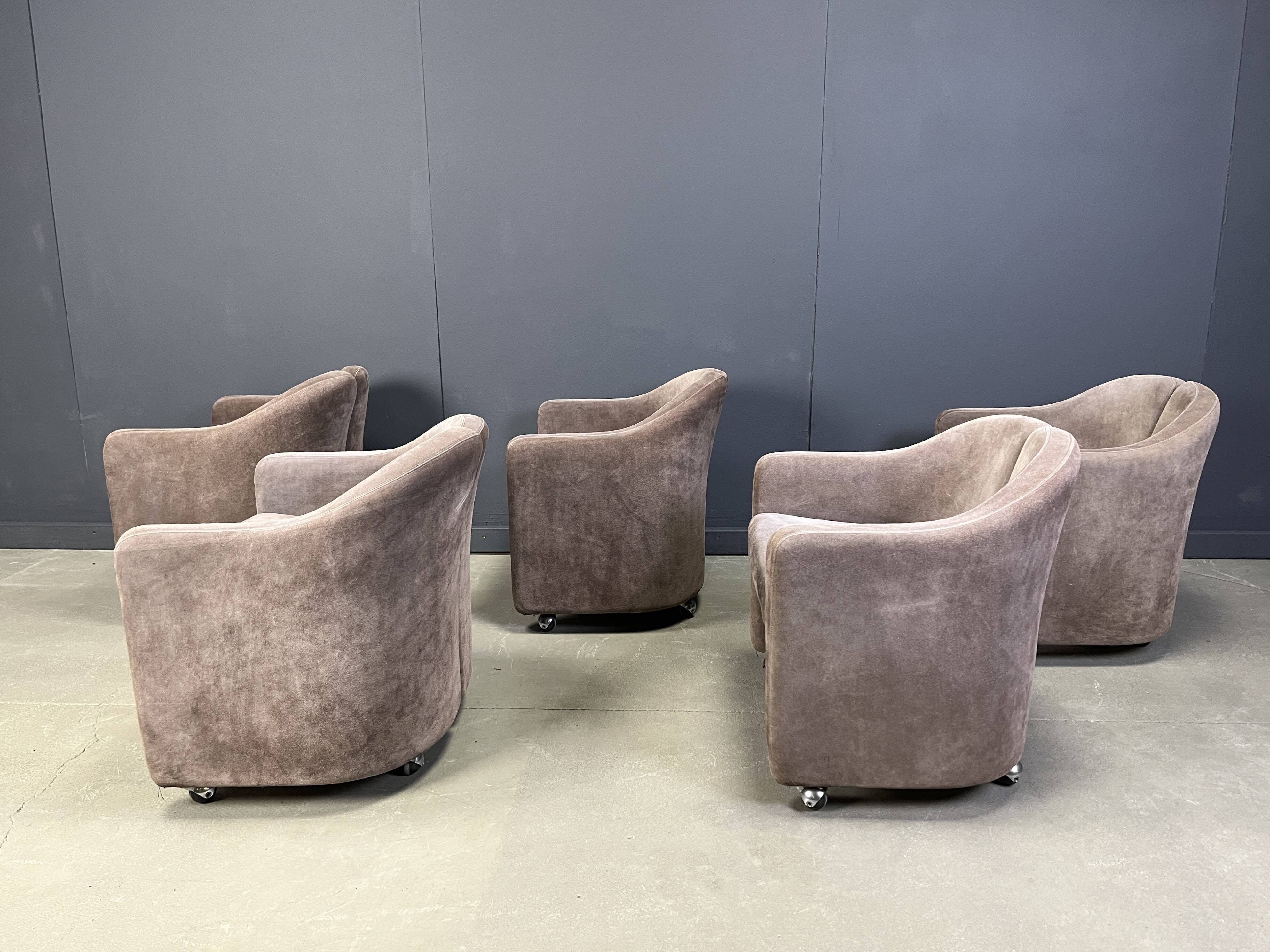 PS142 Easy Chairs by Eugenio Gerli for Tecno, 1970s - set of 5