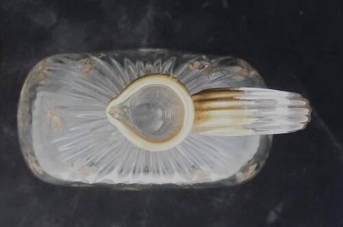 Daum Nancy, thistle carafe, engraved, gilded, crystal, very good condition.