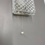 Small Cubic Textured Glass Wall Light in the Style of Orrefors, Germany, 1970s