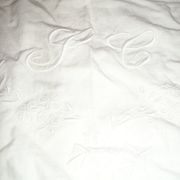 Drap ancien en lin ou métis à 2 rangées de jours avec retours