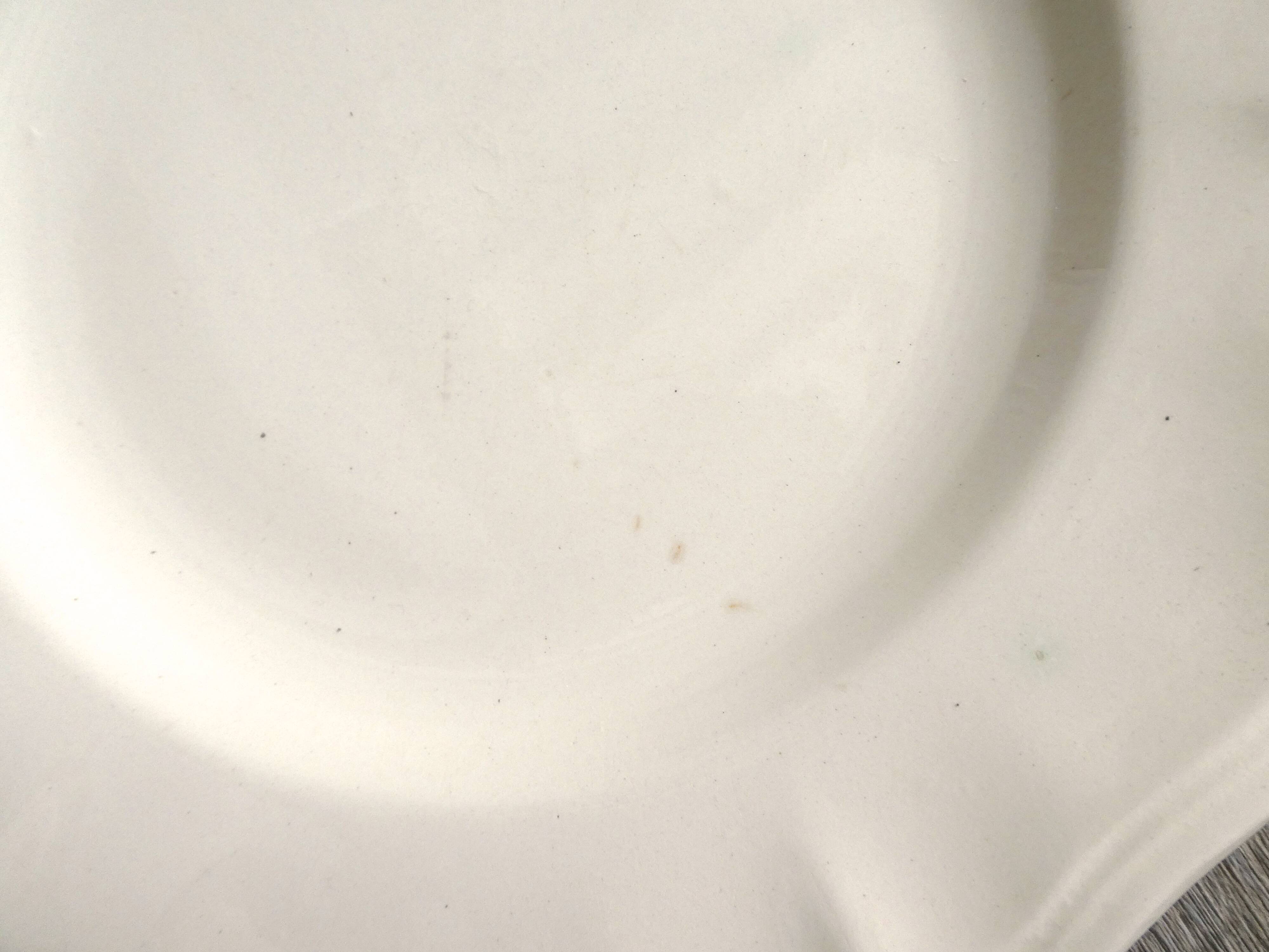 Set of 6 flat plates Digoin Sarreguemines, ivory color