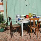 White farm table patinated