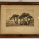 Old engraving, Biarritz, the 20th century love bedroom