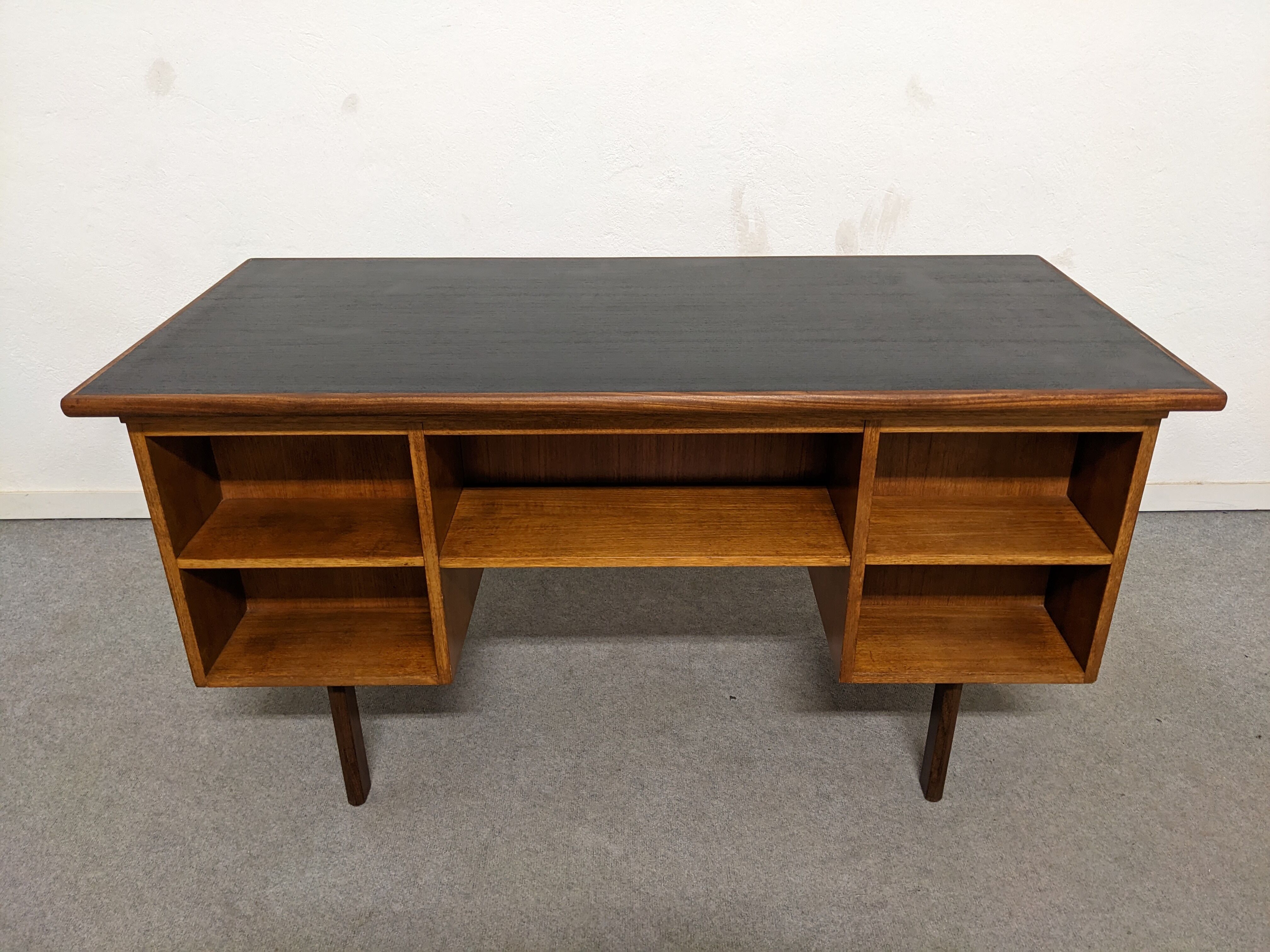 Scandinavian double-sided teak desk from the 50s/60s
