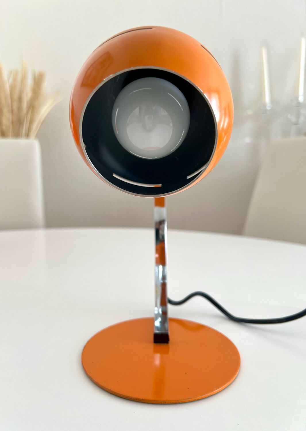 Targetti lamp vintage 1960s space age orange chrome