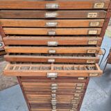 Wooden printing cabinet 36 drawers with typographic letters