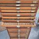Wooden printing cabinet 36 drawers with typographic letters