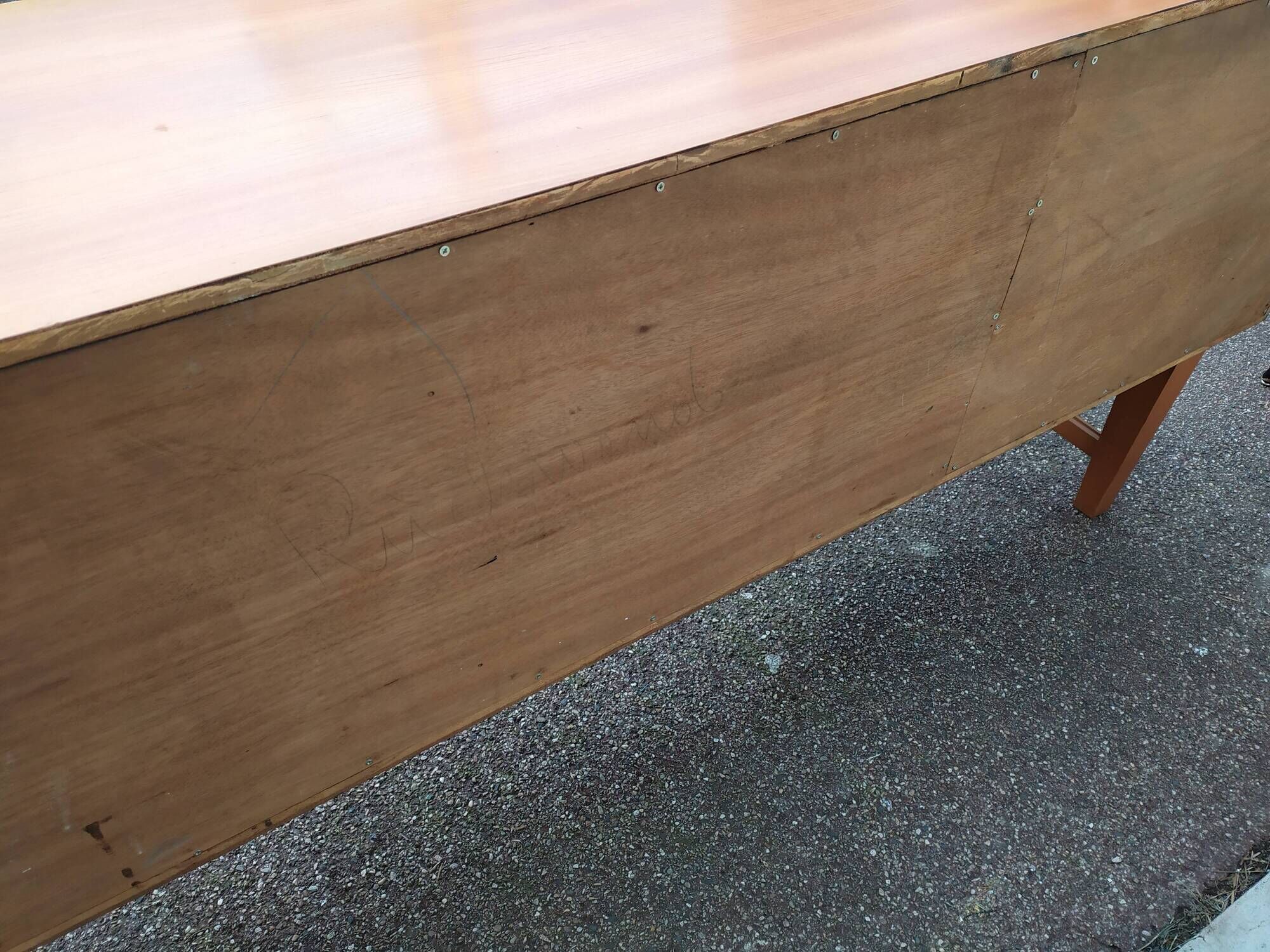 Vintage sideboard from the 50s and 60s in wood 245cm
