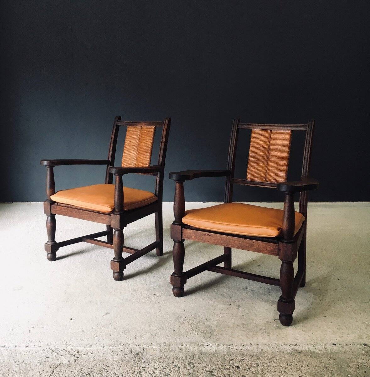 Mid-Century Modernist Armchairs in the style of Francis Jourdain, France, 1940s, Set of 2