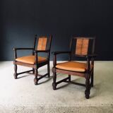 Mid-Century Modernist Armchairs in the style of Francis Jourdain, France, 1940s, Set of 2