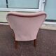 fauteuil bois velours rose cannage - cocktail