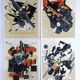 Lot de 4 lithographies originales d'Alain Le Yaouanck 1978. Les 4 élements