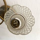 Pair of Art Deco double tulip wall lights