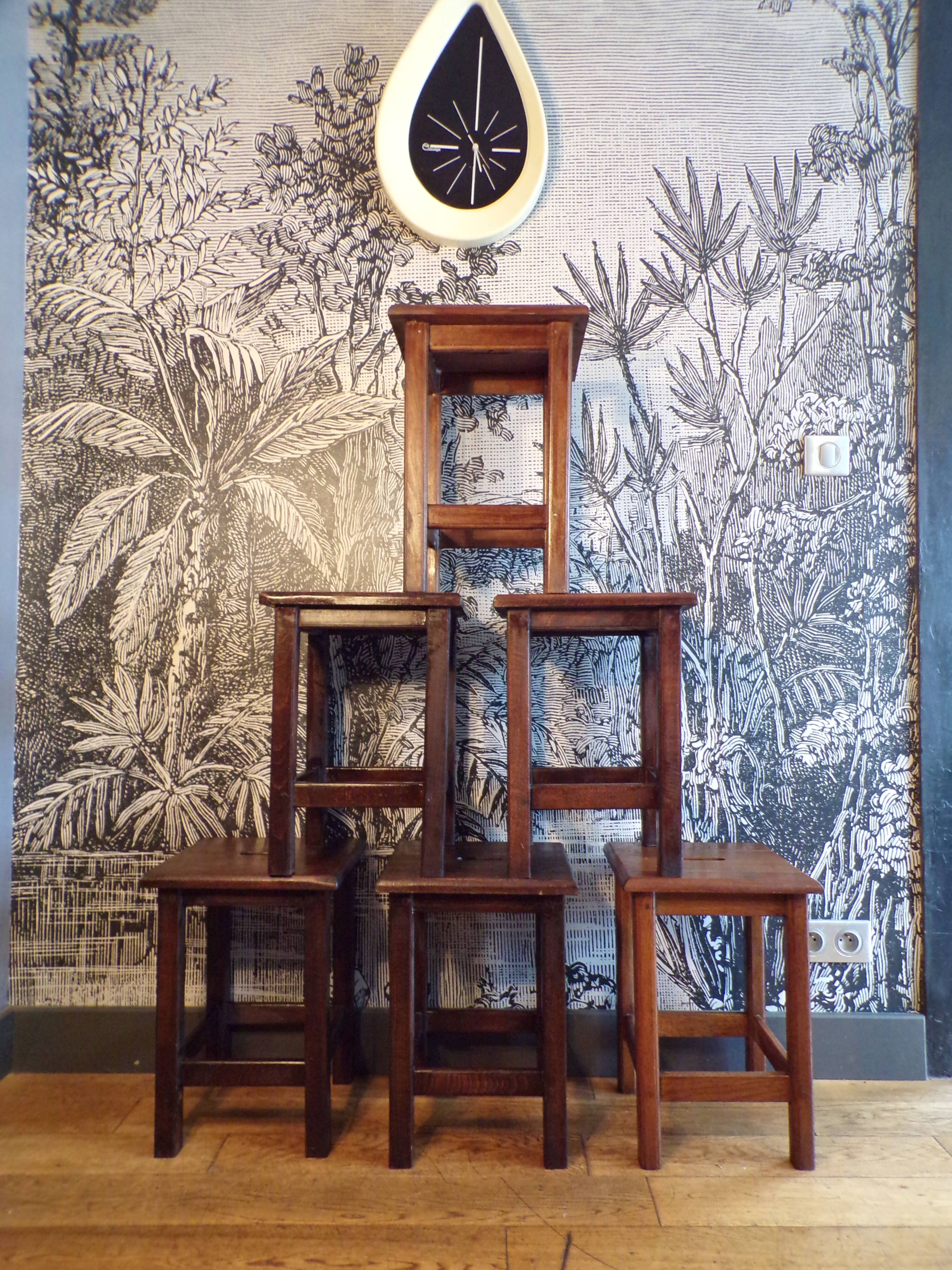 Set of 6 farm/workshop stools