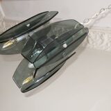 Mid century Italian pendant lamp with 9 faceted glass panels