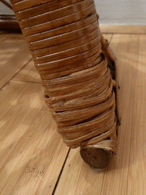 Vintage gold rattan armchair