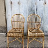 Pair of vintage rattan chairs