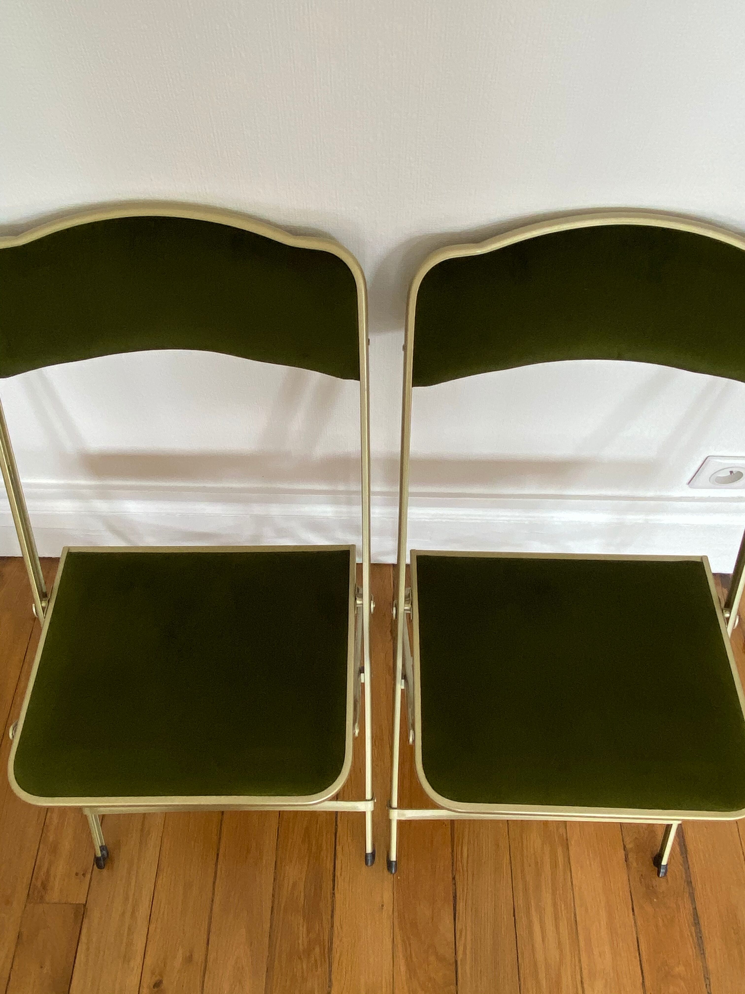 Green and gold vintage folding chair