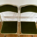 Green and gold vintage folding chair