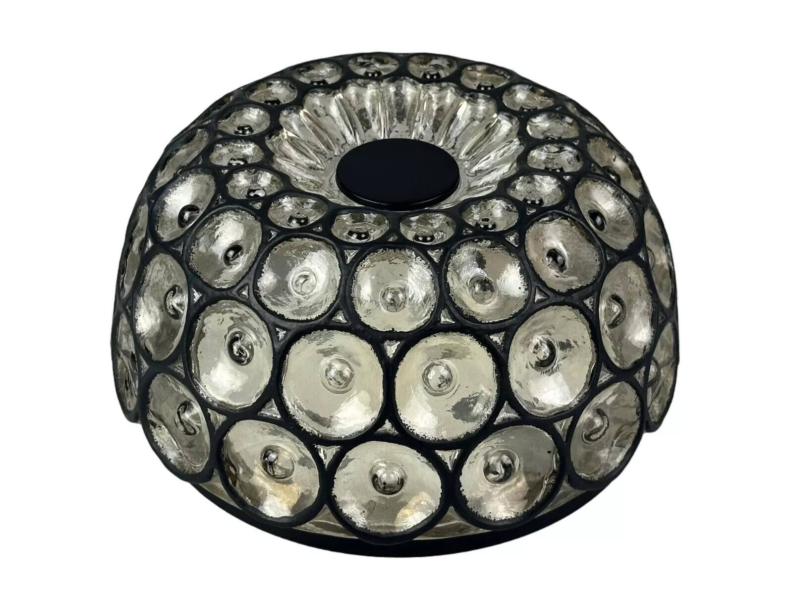 Ceiling light from the 60s and 70s Glashütte Limburg Germany glass & metal