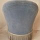Fauteuil crapaud velours bleu