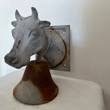 Object decoration bull's head cast iron bell